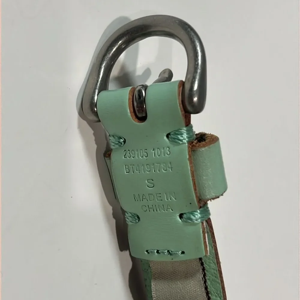 Fossil Scalloped Mint Leather Belt Sz S